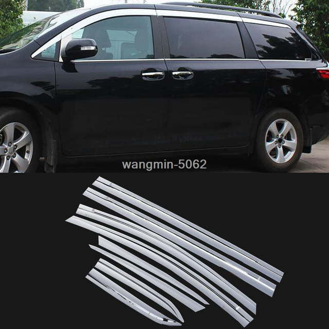 For Toyota Sienna 20112020 Chrome Window Visor Vent Shades Sun Rain