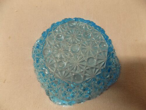 EAPG Daisy & Button Sapphire Ice Blue Square Berry Bowl - Picture 2 of 7