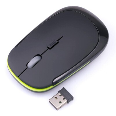 Tragbare kabellose Maus Slim 2,4ghz für Laptop PC 1600dpi 10m Bewegungsfrei