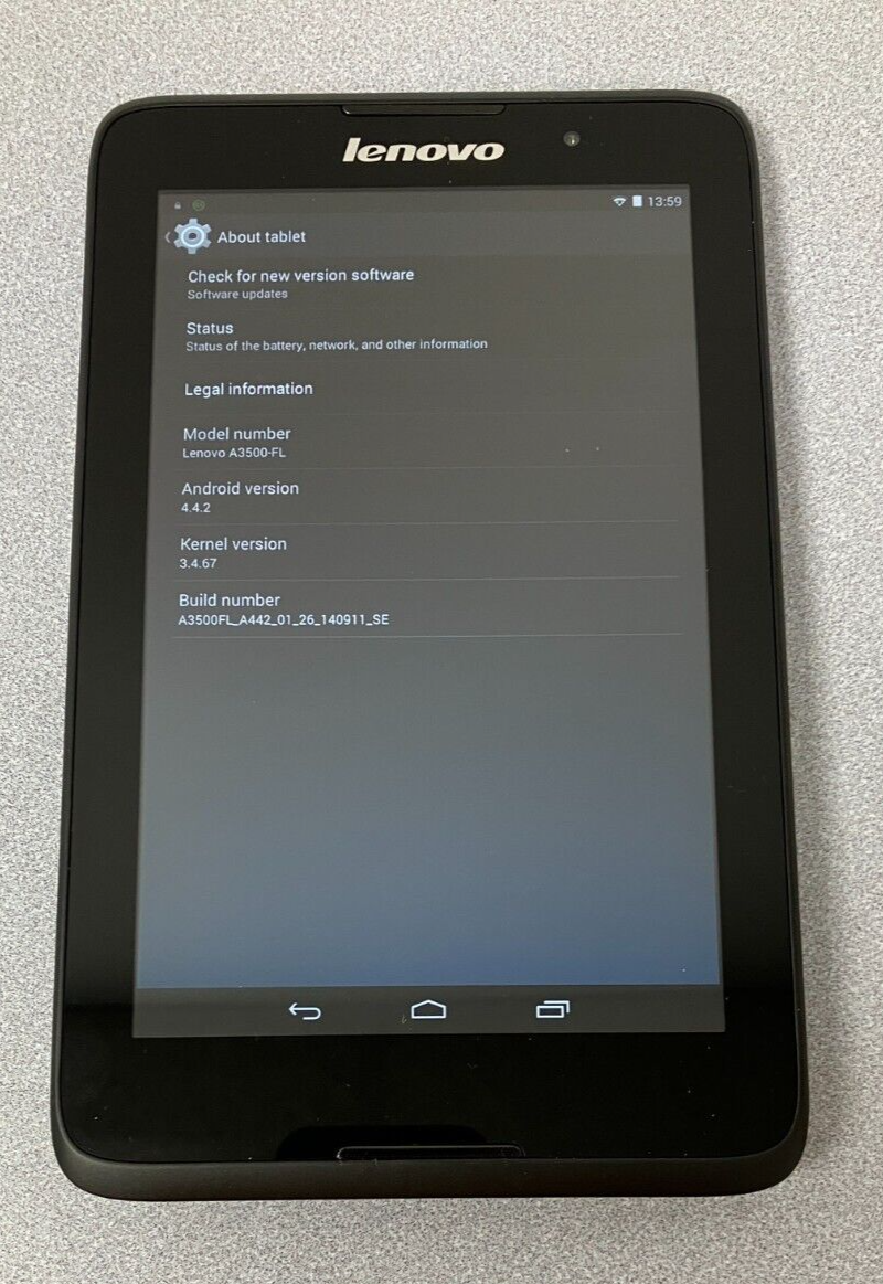 Lenovo A3500-FL Android 4.4 KitKat 7 inch 8 Gigabyte Tablet Used