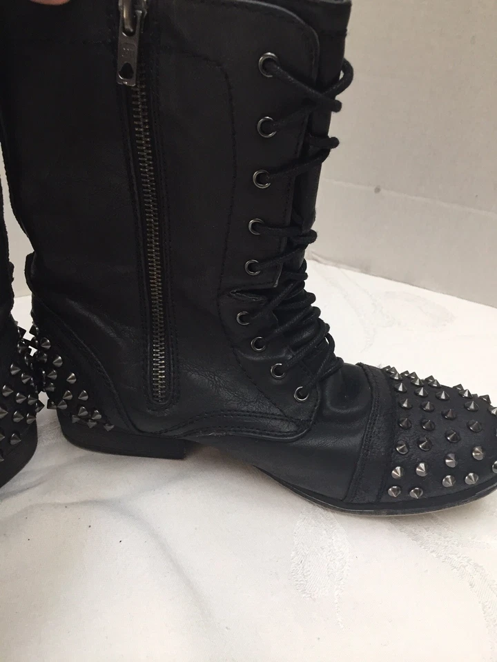 Women’s Call It Spring Black Silver Zip Up Calf High Boots Size 6 Look👀 - Image 4 of 4