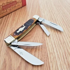 Rough Ryder Congress Pocket Knife Mirror Stainless Steel Blades Bone Handle