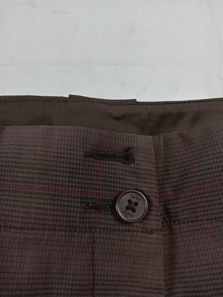 Шорты для гольфа женские Nike размер 12 коричневые клетчатые плоские спереди функциональный логотип - Изображение 4 из 4