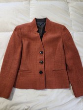 Lafayette 148 New York Jacket 8 Textured Virgin Wool Blend