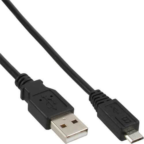 InLine Micro-USB 2.0 Kabel USB-A Stecker an Micro-B Stecker schwarz 1,8m