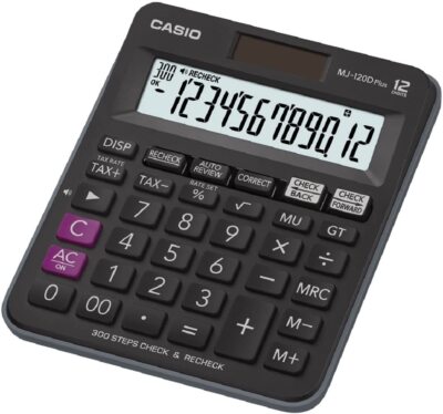 CASIO MJ-120D Plus Tischrechner kompakt mit Check & Correct Funktion
