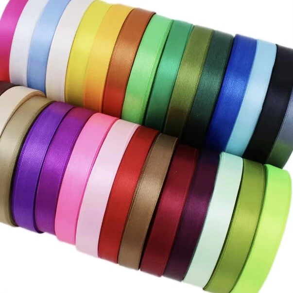 Satin Ribbon 3/4 inches (18mm) 200 yard roll red blue green yellow gray pink - Image 2 of 4