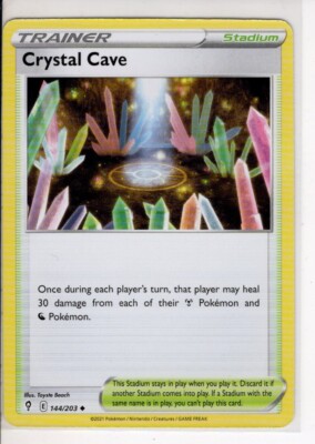 CRYSTAL CAVE TRAINER EVOLVING SKIES SET POKEMON CARD 144/203 NM/M