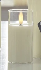 Clear Glass Flameless Candle 2 Inch x 4 Inch Ivory Votive - (Remote Included)