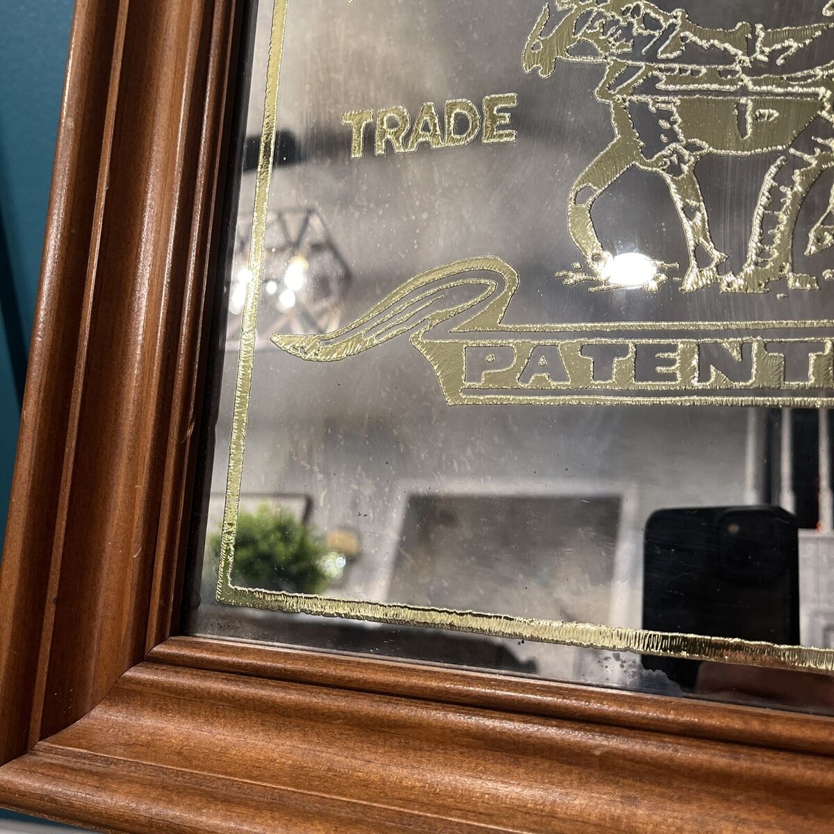 Vintage '73 Levi Strauss Acid Etched Mirror - Framed Bar Vintage '73 Levi Strauss Acid Etched Mirror - Framed Bar