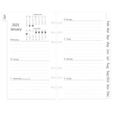  2025 Weekly & Monthly A6 Planner Refill 3-3/4" 3.75“x6.75” Jan 2025 - Dec 2025