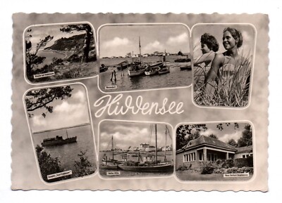 Postcard Hiddensee monastery Neuendorf port Vitte women house Gerharr Hauptmanns 1965