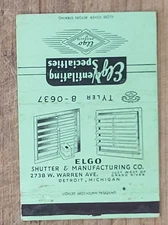 MATCHCOVER Elgo Shutter & Manufacturing Co. Detroit Michigan