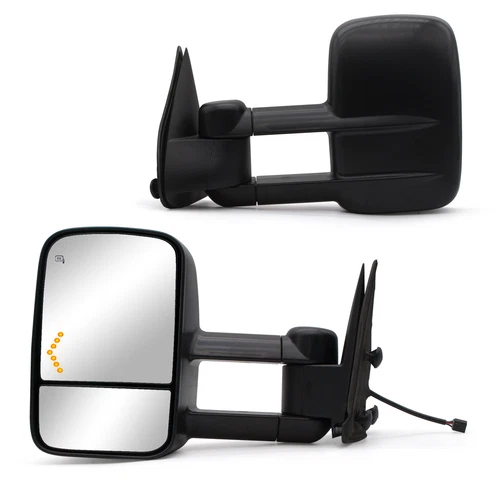 Pair Tow Mirrors for 99-02 Chevy Silverado Sierra 1500 2500 3500 Power Heated