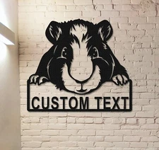 Guinea Pig Metal Sign with LED, Custom Farmhouse Decor, Welcome Barn Ranch Sign