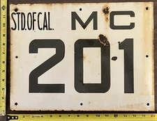 Vintage Porcelain Oil Field Sign - Standard of California - MC 201 - two-sided