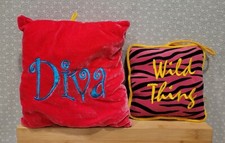 2000s Y2K Vintage Dan Dee Wild Thing  Diva Tiger Pink Door Wall Hanger Plush