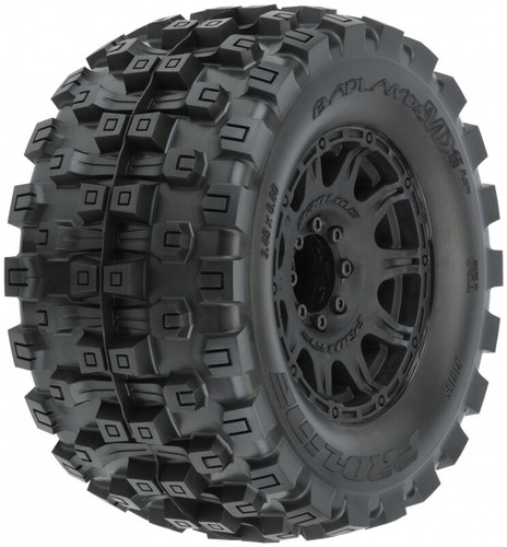 PRO 1/8 Badlands MX38 HP BELTED F/R 3.8 inch MT Mounted 17mm Blk Rai PRO10166-10