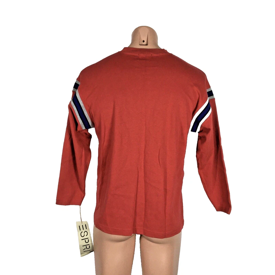 NUEVO CON ETIQUETAS Camisa Vintage Años 80-90 Esprit Roja Manga Larga Talla S-M Casual Rayas Foto 2 de 4