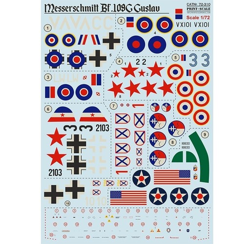 Print Scale 72-310 Decal for airplane 1:72 Messerschmitt Bf 109 G trophy version - Picture 19 of 24