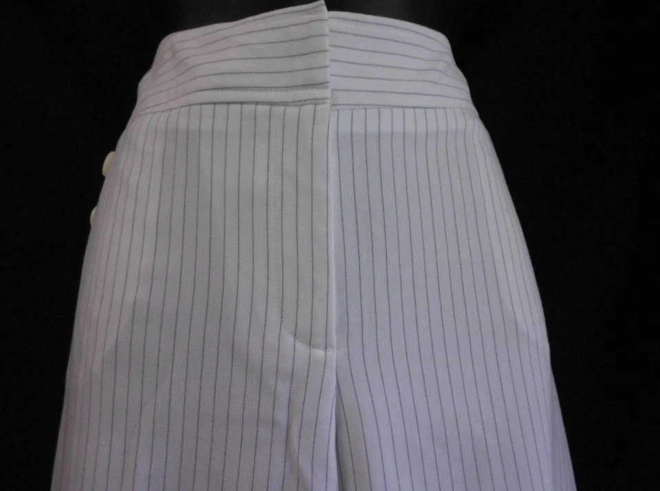 Pantalones Cortos Vintage Apt.9 Años 90 Talla 12 Nuevos con Etiquetas Blanco Mezcla Rayas Puños Bolsillos Pierna Ancha Foto 2 de 4