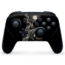 Nintendo Switch Pro Controller Skin Decal Vinyl Wrap - Biker skeleton full moon