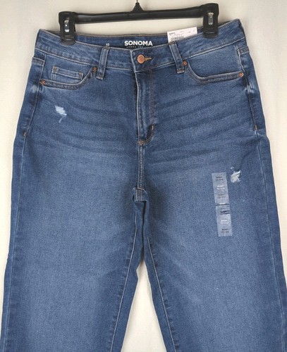 Jeans donna Sonoma nuovi con etichette taglia 10 blu denim crop gamba dritta vita alta prezzo al dettaglio consigliato - $ 44 - Foto 3 di 16
