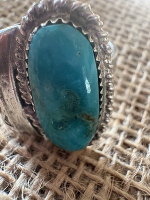1936 Navajo Old Pawn Bisbee Turquoise Sterling Ring | eBay