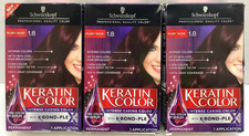 Schwarzkopf Keratin Color Permanent Hair Color Cream, 1.8 Ruby Noir, 3pk