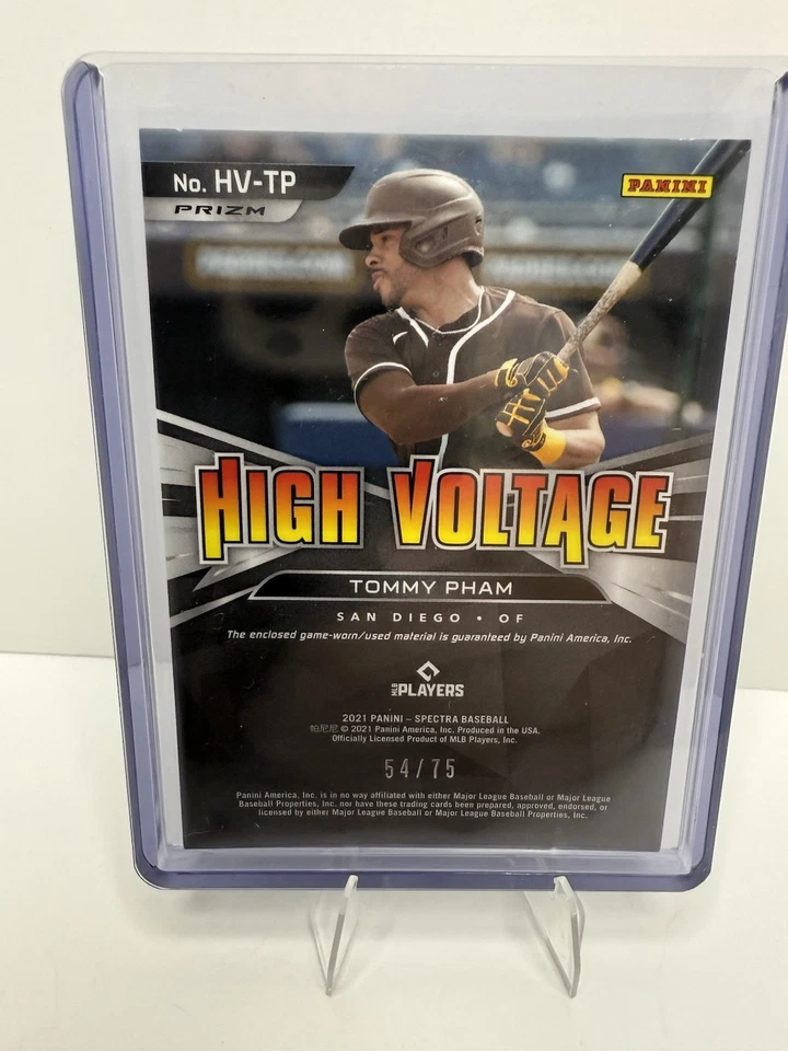 2021 Panini Spectra Tommy Pham High Voltage Game-Worn Patch 54/75 - Image 2 of 4