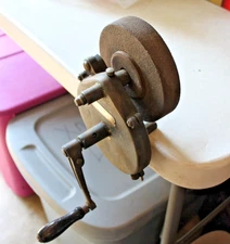 V&M N.Y. Manual Hand 5" Bench Mount Grinding Wheel Tool Knife Sharpener