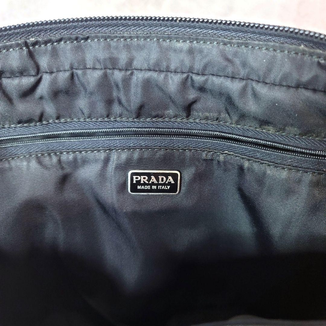 PRADA Nylon Pouch Triangular Logo Black Womens Pu… - image 4