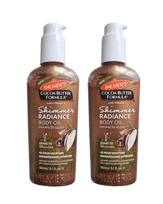 Kakaobutter Formel mit Vitamin E, Shimmer Radiance Körperöl 150ml 2er Pack.