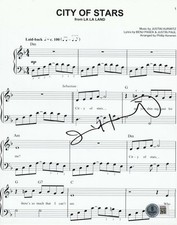 JUSTIN HURWITZ SIGNED LA LA LAND COMPOSTER CITY OF STARS LYRIC SHEET - BECKETT JUSTIN HURWITZ SIGNED LA LA LAND COMPOSTER CITY OF STARS LYRIC SHEET - BECKETT