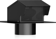 4  Roof Vent Cap w/ Damper Galvanized Steel Exhaust Dryer Vent Cover HVAC Black