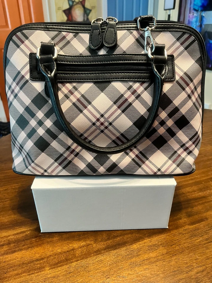 Сумка Giani Bernini Saffiano в клетку купольная с двойными ремнями через плечо и через плечо - Изображение 3 из 4