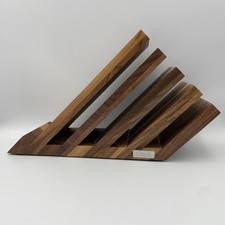 Ozeri Magnetic Knife Block and Tablet Holder Walnut Wood Made In Italy 15x5x8”