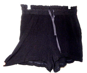Gibson Dressy Ruffle Waist Luxury Rayon Crepe Shorts-M, black  NWOT
