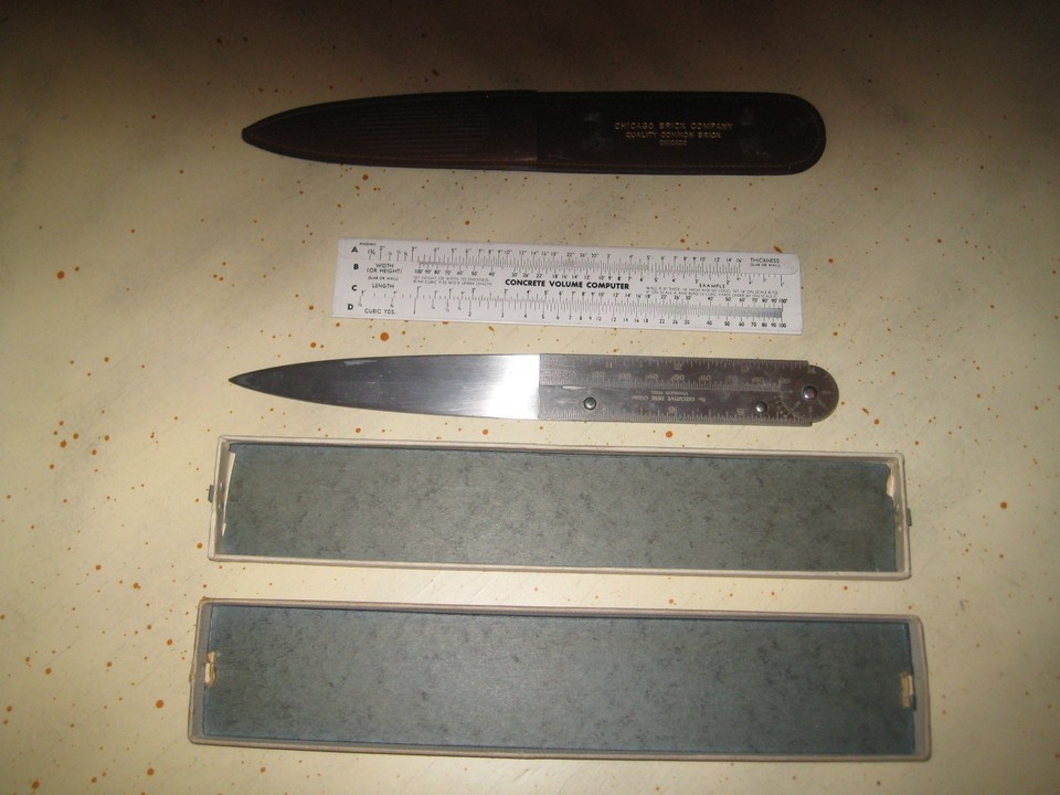THE EXECUTIVE DESK CHUM SLIDE RULE with CASE RULER | eBay