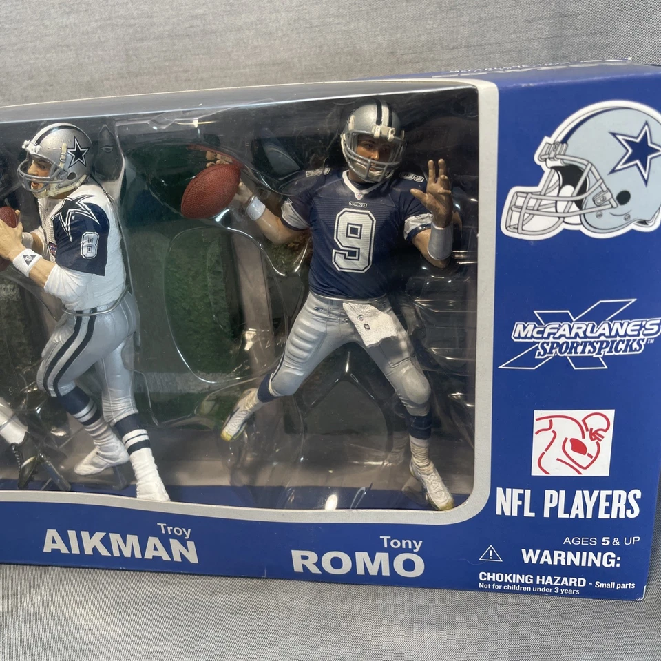 McFarlane 🏈 NFL Dallas Cowboys QB paquete de 3 Staubach, Aikman, Romo (2007) Foto 4 de 4