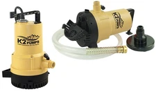 K2 Pumps UTM02501K, 1/4HP Duo 2-in-1 Thermoplastic Sub Utility & Transfer Pump