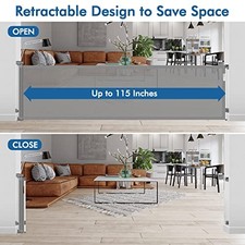 GRENFU 105 INCH RETRACTABLE BABY GATES EXTRA WIDE GATES FOR DOGS INDOOR -