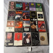 Vintage 80s Cassette Tape Lot 20pc Bon Jovi Ozzy Osbourne Heart Toto Rock Pop