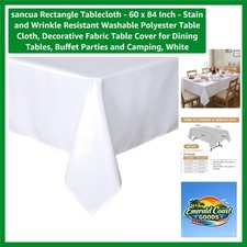 60x84 Rectangular Washable Tablecloth - Wrinkle-Free Polyester for All Occasions