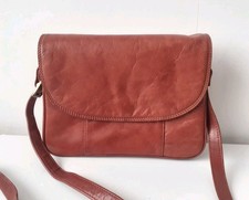 VISCONTI Leather Bag Tan Brown Crossbody Medium Organiser  Multiple Sections 