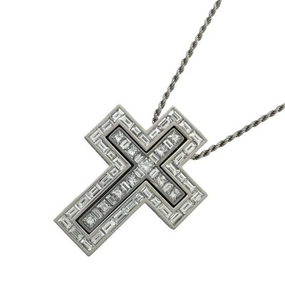 DAMIANI Belle Epoque Baguette Princess Cut Necklace Diamond 750 P0073005