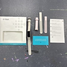 Fitbit Luxe Fitness and Wellness Tracker Tested And Works Gold/Cream Large Band