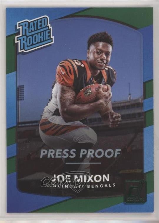 2017 Panini Donruss Rated Rookie Press Proof Green Joe Mixon #335 4g0