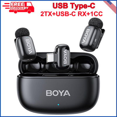 BOYA mini 2 Wireless Lavalier Microphones for iPhone 15/16/17 &Android, AI Noise