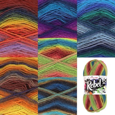 King Cole Rebel 4ply - 100g - 75% Superwash Wolle & 25% Nylon **gratis Muster**